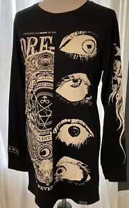 Killstar Insomnia Men’s LS Black Top Sz XS NWT Women’s Dress? Goth - Picture 1 of 16