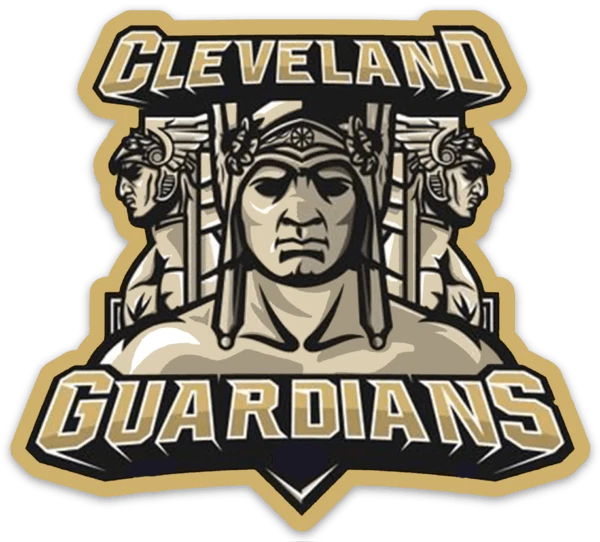 Cleveland Guardians Triple Guardian Dorado con Nombre Logo Tipo MLB Troquelado IMÁN Foto 1 de 1