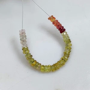 6.18 Ct Natural Drilled Multi color Sapphire Round 41 Drilled Beads,Bangkok-A999 - Picture 1 of 2