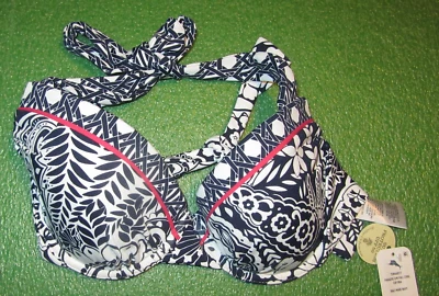 Tommy Bahama Paradise Women's Cup Bra Top, Blue/White, UPF 50, Size 34B, Reg $98 - Image 1 of 4
