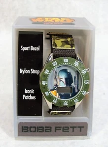 STAR WARS BOBA FETT CHILD'S CAMO NYLON ADJUSTABLE STRAP DIGITAL SPORTS WATCH - Picture 1 of 3
