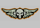Vintage Harley Davidson skull wings embroidered patch Sew On 4" wide