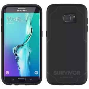 Griffin Samsung Galaxy S7 Edge Survivor Journey ShockProof Case Cover Black/Grey - Picture 1 of 8