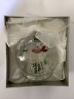 Changing Color Light up Spun Glass Snowman in Glass Ball Christmas Ornament NIB