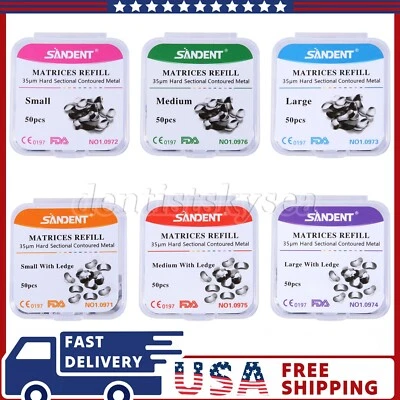Matrices metálicas dentales Banda de matriz Recambio contorneado seccional S/M/L - Image 1 of 4
