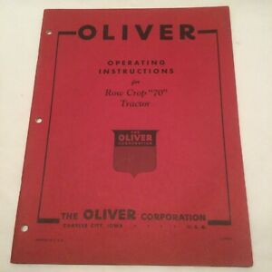 1941 Oliver Row Crop “70”  Tractor Operating Instructions Manual Very Good Cond