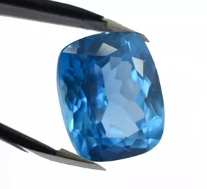 Santa Maria Certified 9.66 Ct Natural Glossy Blue Sapphire Cushion Cut Gemstone - Picture 1 of 5