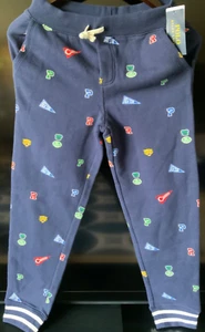 Polo Ralph Lauren navy print fleece jogger pants Sz M 10-12 youth 26” inseam NWT - Picture 1 of 11