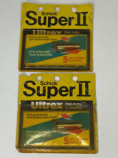 (2) Vintage Schick Super II Ultrex Easy Cleaning Razor Cartridges -New Old Stock