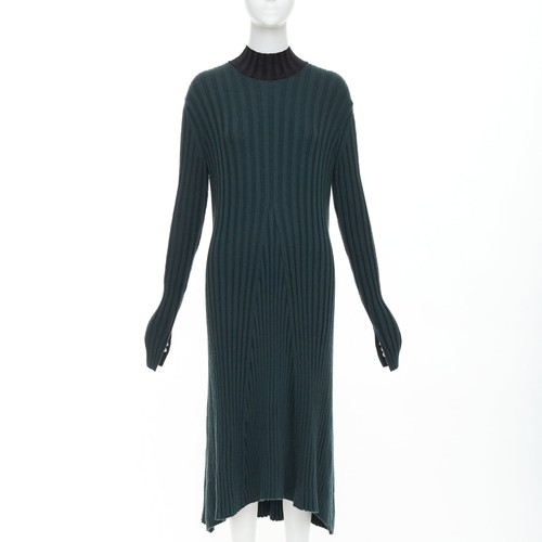 Abito OLDine CELINE Phoeb Phil 2014e verde scur lanao finto colloa m aostine c