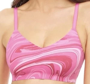 Sujetador inalámbrico con estampado de mármol rosa cómodo ajustable bralette diario - Imagen 1 de 5