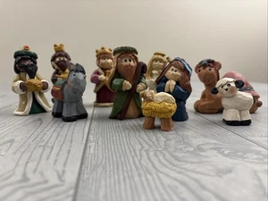 Belén vintage 1996 SUZI Skoglund 10 piezas Navidad Jesús animales ángel - Imagen 1 de 13