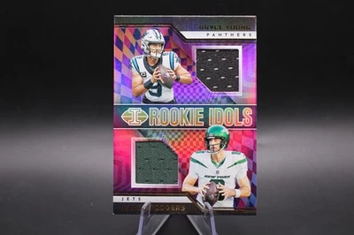 Tarjeta de novato 2023 Illusions Rookie Idols Bryce Young Aaron Rodgers recuerdos Foto 1 de 2
