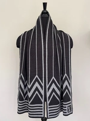 Nuevo Louis Vuitton Bufanda de Cachemira Reversible Beige Gris KARAKOAM Patrón Estola Foto 1 de 4