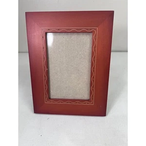 Burnes of Boston Picture Frame Red Wood Tabletop Photo Display Home Decor 4x6 - Picture 1 of 6