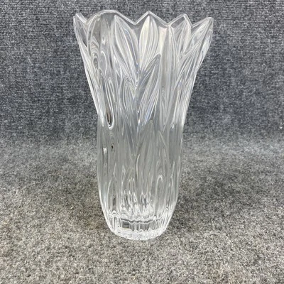 Bloque 24% Cristal Plomo Tulipán 9 1/2" Jarrón Huracán Candelabro Polonia Usado en Excelente Condición Foto 1 de 4