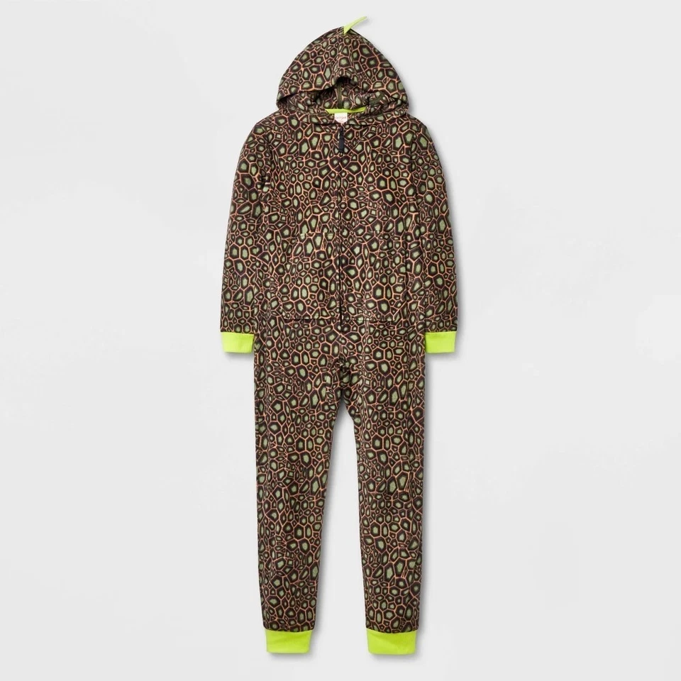 Cat & Jack 男孩长袖微型抓绒睡衣中号 (8) 恐龙印花 带帽 — 第 1/1 张图片