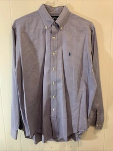 Ralph Lauren Yarmouth Button Down Hemd 15 -34/35 zweilagig 100% Baumwolle blau - Bild 1 von 6