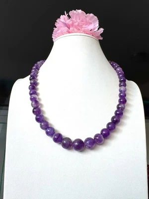 Collar de piedras preciosas amatista mármol natural extraído en tierra vintage y graduado 68 gr Foto 1 de 4