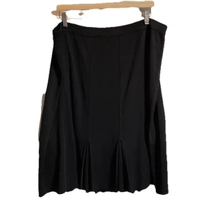 Misook Damengröße 2X gerader Rock schwarz Strick Pull-On knielang Plissee - Bild 1 von 8