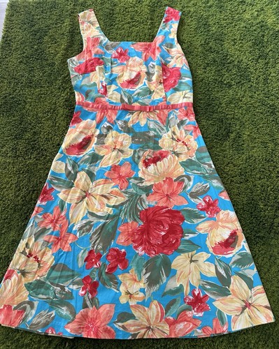 PALM ANGELS Abito da sole Sangria colorato floreale TG 8 senza maniche al ginocchio chiusura zip estate