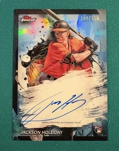 2024 Topps Finest Baseball Jackson Holliday Autograph Rookie Card Blue RC /150  - Picture 1 of 2