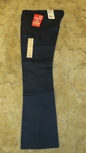 Dickies Girl's Wide Band Uniform Stretch Fabric Size 5 Navy Bootcut Pants 30x32 - Picture 1 of 10
