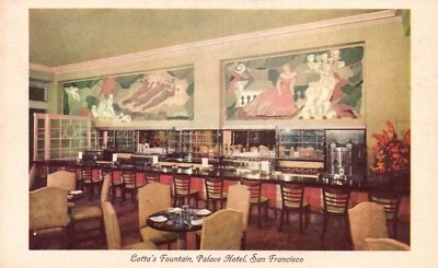 Postcard CA San Francisco Lottas Fountain Palace Hotel Posted 1948 PC L804 - Image 1 of 2