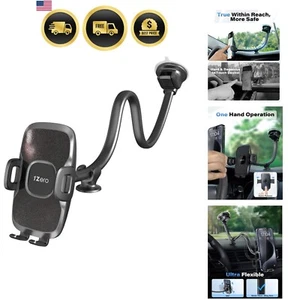 Car Phone Mount Holder with 14 Inch Long Gooseneck Flexible Clamp Universal A... - Picture 1 of 9