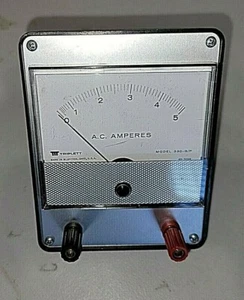 TRIPLETT, 330-G/P, 49-3268, Analog Panel Meter, 0-5 Amperes gauge, 2-POST, USED - Picture 1 of 6