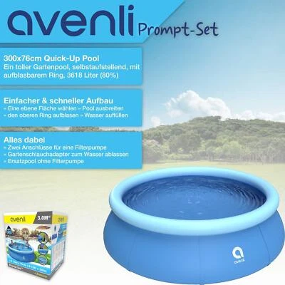 Pool Quick Up Gartenpool Aufstellpool Schwimmbad blau Ersatzpool 300 x 76 cm 305 - Bild 1 von 4