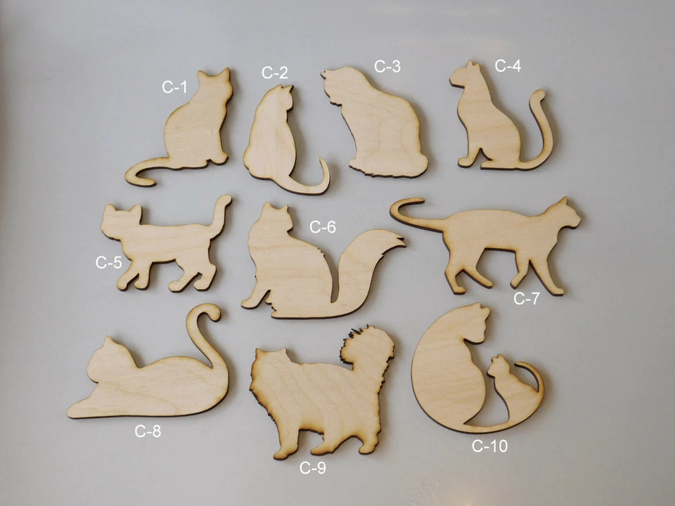 Plantillas de diseño de madera - Juego de gatos Foto 1 de 1