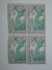 French Guiana 1929 Block of 4 1c Green Violet Archer Guyane Francaise