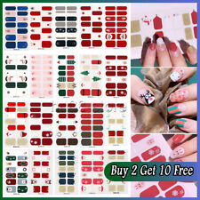 Christmas Nail Stickers Semi Cured Gel Nail Stickers UV Lamp Required Gel Wraps