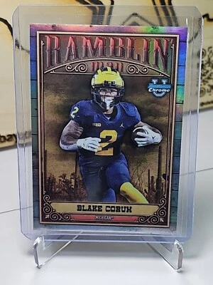 Blake Corum 2023 Bowman Chrome University Ramblin Man Insert RC #RM-8 - Image 1 of 3