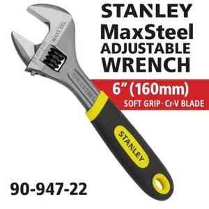 Stanley MaxSteel 6" Adjustable Wrench 90-947-22 | Heavy Duty Chrome Vanadium - Picture 1 of 5