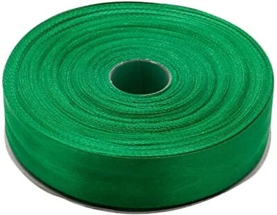 Double Face Solid Satin Ribbon Roll, Light Gift Wrap Ribbon Green 50Yard - Image 1 of 4