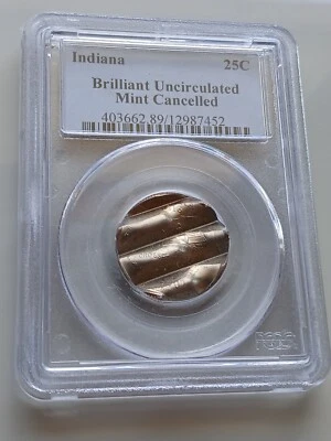 INDIANA WAFFLED 25C Awesome State Quarter Error PCGS UNCIRCULATED - Image 1 of 2
