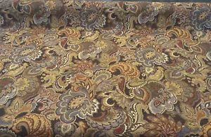 Upholstery Miranda Coffee Paisley Chenille Upholstery Fabric By The Yard - Picture 1 of 6
