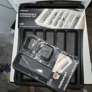 Madesmart "Women Owned" Expandable Silverware Tray and Bin Pack NEW - Picture 1 of 3