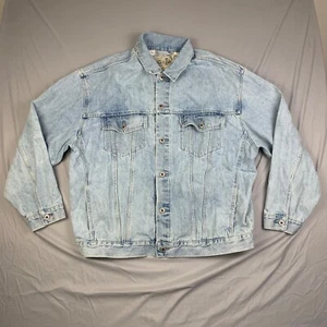 Levis Premium Silver Tab Denim Trucker Jacket Mens XL Jean Vintage Fit Relaxed - Picture 1 of 16