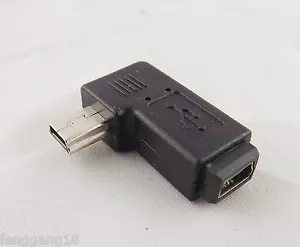 USB 2.0 Mini 5 Pin Male Plug To Mini 5 Pin Female Right Angle Adapter Connector - Picture 1 of 5