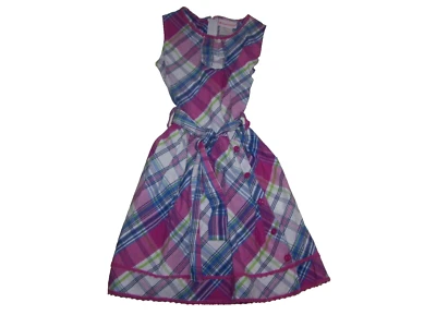 Vestido de fiesta American Girl con volantes de tela corbata en la cintura cremallera trasera talla 10 usado en excelente estado Foto 1 de 2