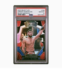 Arman Tsarukyan 2023 Panini Select UFC Premier 188 Black Blue Prizm #d/49 PSA 10