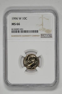 1996 W 10C Roosevelt Dime NGC MS 66 - Picture 1 of 2