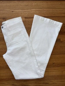 Madewell Damen weiße Jeans Größe 28T Tall Flohmarkt Schlag aufgesetzte Tasche Stretch - Bild 1 von 7
