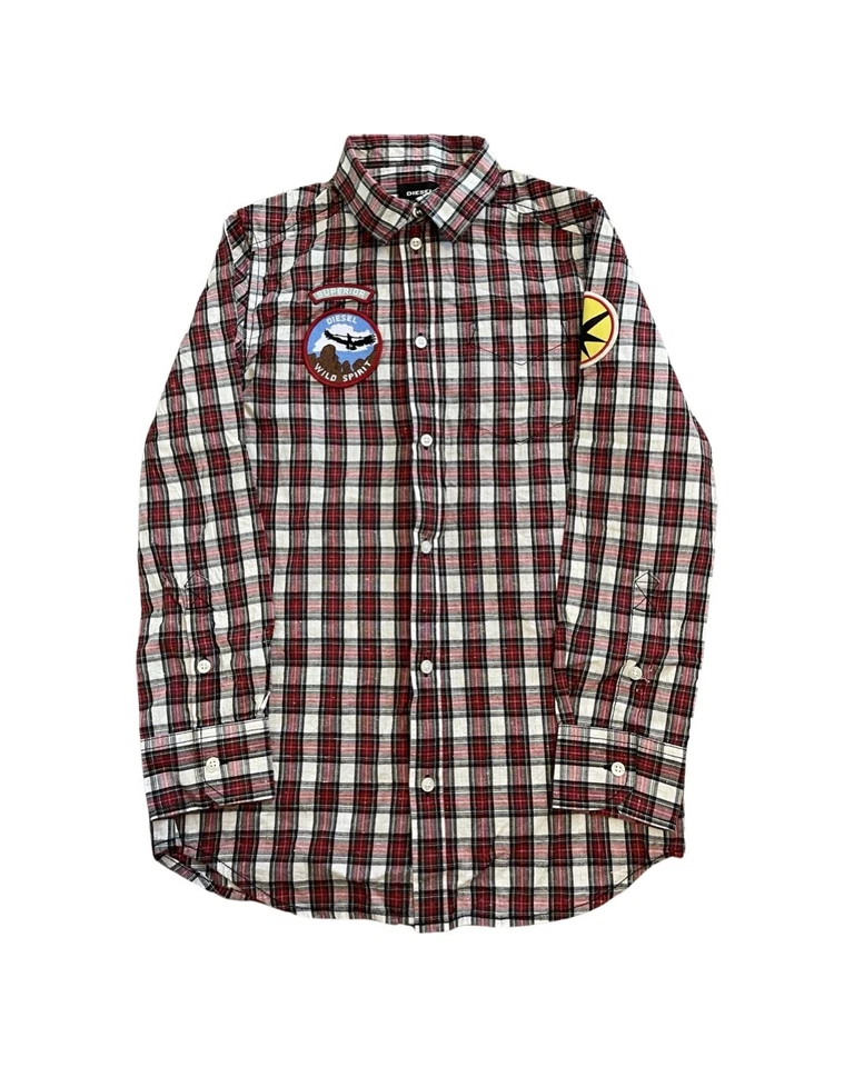 Diesel Tartan для мальчиков с длинным рукавом с рисунком на спине «лучше в Сиэтле» размер 10 - Изображение 1 из 4