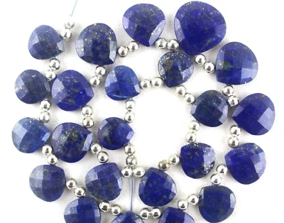 2 Matched Pairs Natural Lapis Lazuli Heart Shape Faceted 11x12-17x18 MM Jewelry - Image 1 of 4