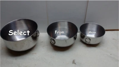Farberware Stainless Steel Mixing Storage Nesting Bowls Measuring [MENU]  - Image 1 of 4