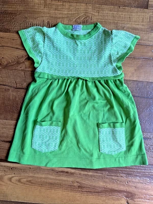 1970s Girl's Danskin Dress Nylon Polyester Size 3 Green Retro Disco - Image 1 of 3